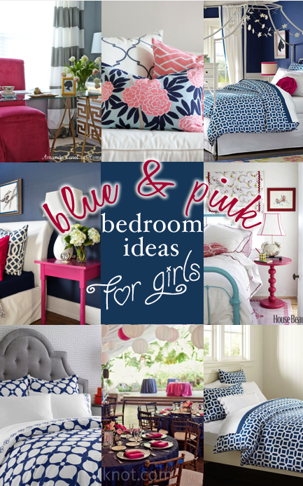 blue and pink bedroom